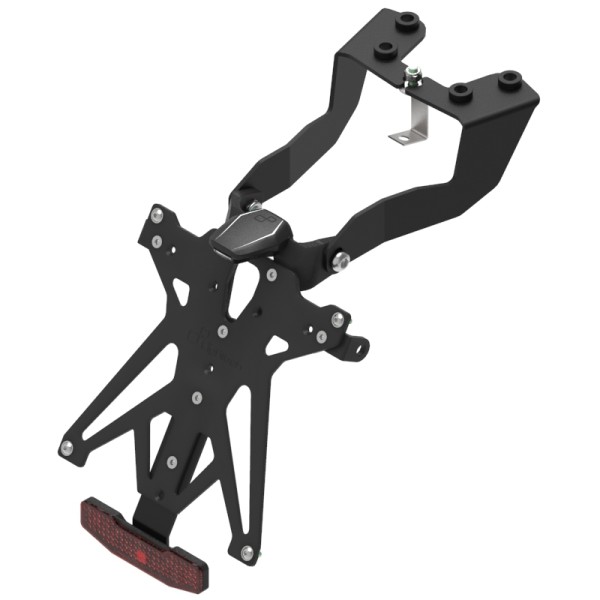 Portamatrículas regulable con catadrióptico y luz de matrícula LT009 Negro Lightech KTARTR105A3