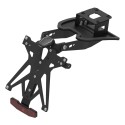 Portamatrículas regulable con catadrióptico y luz de matrícula LT009 Negro Lightech KTARTR107A3