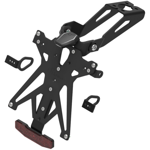 Portamatrículas regulable con catadrióptico y luz de matrícula LT009 Negro Lightech KTARYA103A3