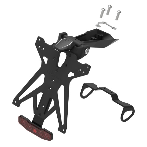 Portamatrículas regulable con catadrióptico y luz de matrícula LT009 Negro Lightech KTARYA118A3