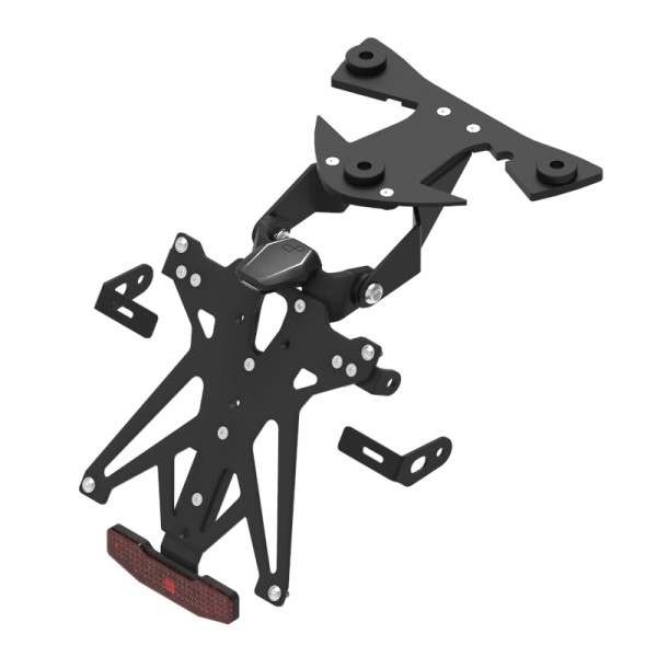 Portamatrículas regulable con catadrióptico y luz de matrícula LT009 Negro Lightech KTARBM105A3