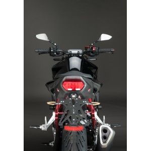 Portamatrículas regulable con catadrióptico y luz de matrícula LT009 Negro Lightech KTARHO123A3