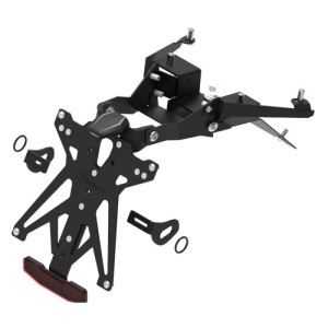 Portamatrículas regulable con catadrióptico y luz de matrícula LT009 Negro Lightech KTARHO124A3