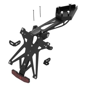 Portamatrículas regulable con catadrióptico y luz de matrícula LT009 Negro Lightech KTARTR111A3