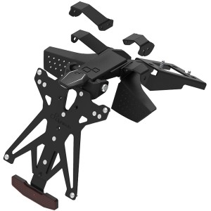 Portamatrículas regulable con catadrióptico y luz de matrícula LT009 Negro Lightech KTARDU114A3