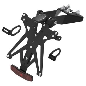 Portamatrículas regulable con catadrióptico y luz de matrícula LT009 Negro Lightech KTARKA124A3