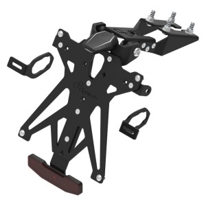 Portamatrículas regulable con catadrióptico y luz de matrícula LT009 Negro Lightech KTARKA126A3