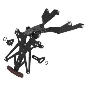 Portamatrículas regulable con catadrióptico y luz de matrícula LT009 Negro Lightech KTARHO121A3