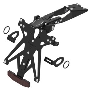 Portamatrículas regulable con catadrióptico y luz de matrícula LT009 Negro Lightech KTARHO120A3