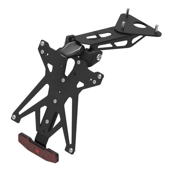 Portamatrículas regulable con catadrióptico y luz de matrícula LT009 Negro Lightech KTARMV106A3