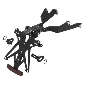 Portamatrículas regulable con catadrióptico y luz de matrícula LT009 Negro Lightech KTARHO125A3