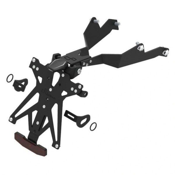 Portamatrículas regulable con catadrióptico y luz de matrícula LT009 Negro Lightech KTARHO125A3