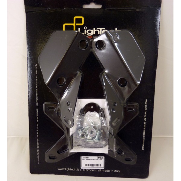 Portamatrículas regulable Negro Lightech TARBN101A3