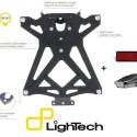 Portamatrículas regulable Negro Lightech TARCF101A3