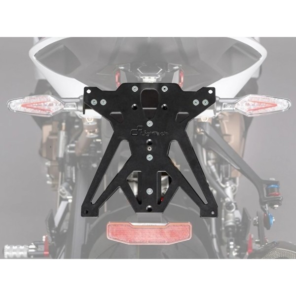 Portamatrículas regulable Negro Lightech TARBM111A3