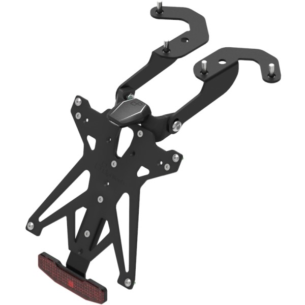 Portamatrículas regulable con catadrióptico y luz de matrícula LT009 sin colin Negro Lightech KTARYA113A3