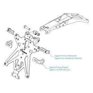 Kit portamatrículas regulable  Lightech KTARDU115A3