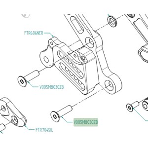 Tornillo de cabeza hueca plana Blanco galvanizado Lightech V005M8030ZB