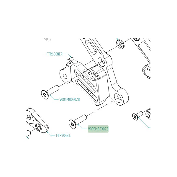 Tornillo de cabeza hueca plana Blanco galvanizado Lightech V005M8030ZB