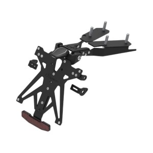 Portamatrículas regulable con catadrióptico y luz de matrícula Negro Lightech KTARBN101A3