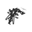 Portamatrículas regulable con catadrióptico y luz de matrícula Negro Lightech KTARCF102A3