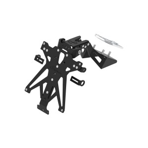 Portamatrículas regulable con catadrióptico y luz de matrícula Negro Lightech KTARCF102A3