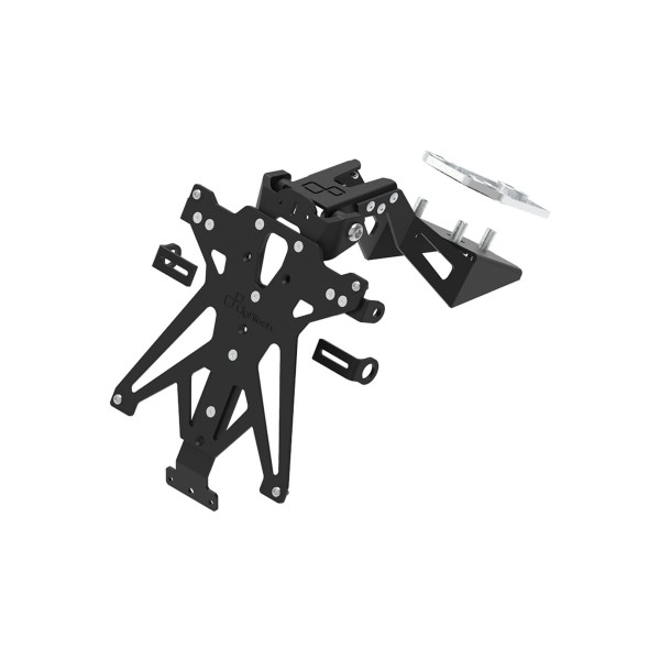Portamatrículas regulable con catadrióptico y luz de matrícula Negro Lightech KTARCF102A3
