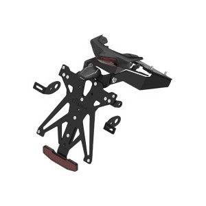 Portamatrículas regulable con catadrióptico y luz de matrícula Negro Lightech KTARSU118A3