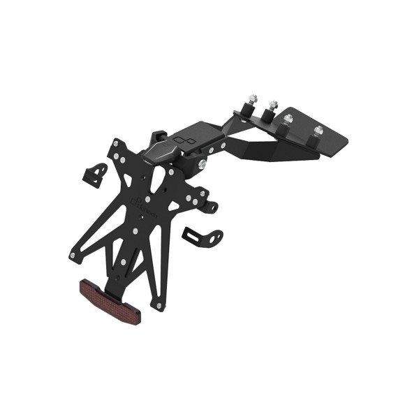 Portamatrículas regulable con catadrióptico y luz de matrícula Negro Lightech KTARKT111A3