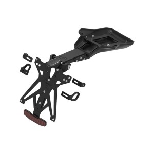 Portamatrículas regulable con catadrióptico y luz de matrícula Negro Lightech KTARDU118A3