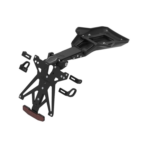 Portamatrículas regulable con catadrióptico y luz de matrícula Negro Lightech KTARDU118A3