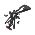 Portamatrículas regulable con catadrióptico y luz de matrícula con protector de basculante Negro Lightech KTARTR114A3