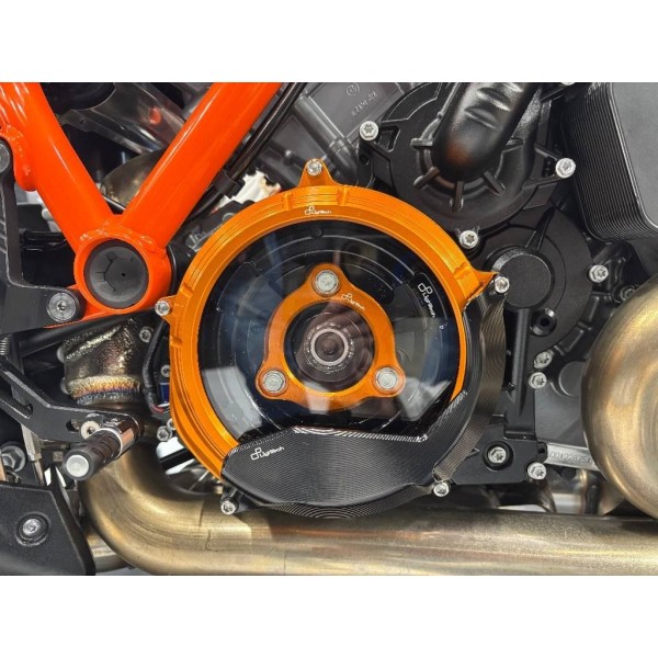 Tapa de cárter de embrague transparente Naranja Lightech GCTKT001ARA