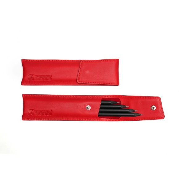 Estuche de cuero para lápices Rojo Akrapovic 801725