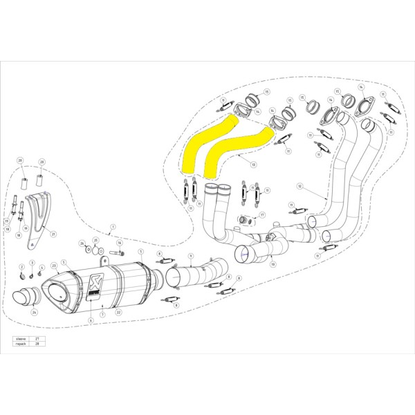 Colector trasero  Akrapovic H-A10E3RT