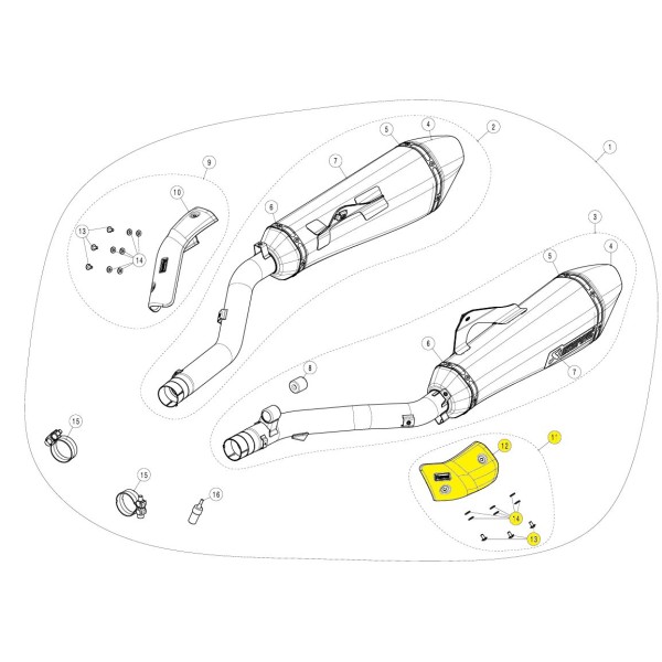 Protector térmico  Akrapovic P-HSB16R1L-A1