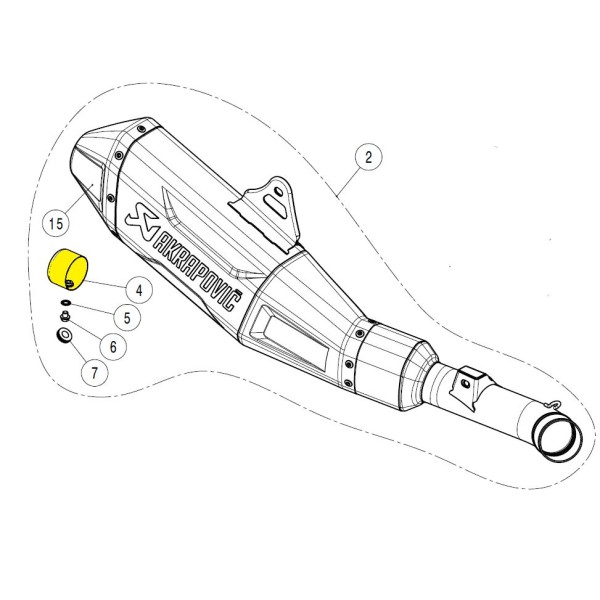 Reductor de ruido  Akrapovic V-TUV349