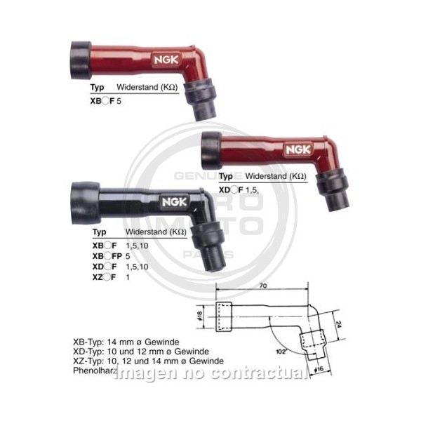 Pipa de Bujía NGK XB05F