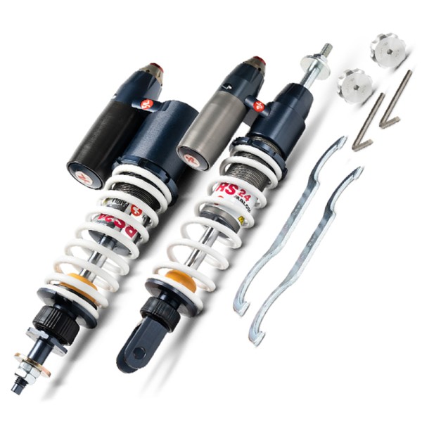 AMORTIGUADORES MALOSSI DEL/TRAS RS 24/10 PIAGGIO  distancia entre ejes anterior 181 / posterior 333 mm