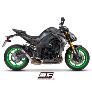 SC Project para KAWASAKI Z1100 - SE (2026) - Escape CR-T carbono, con malla antipiedras