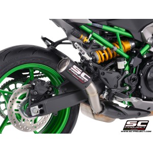 SC Project para KAWASAKI Z900 - Z900 A2 (2025 - 2026) - Escape CR-T carbono, con malla antipiedras
