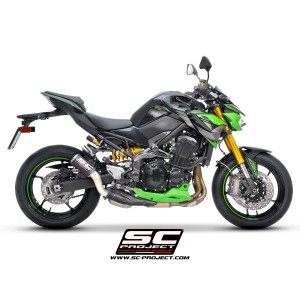 SC Project para KAWASAKI Z900 (2020 - 2024) - Euro 5 - Escape CR-T carbono, con malla antipiedras