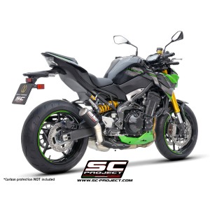 SC Project para KAWASAKI Z900 (2020 - 2024) - Euro 5 - Escape CR-T carbono, con malla antipiedras (SIN protector carbono)