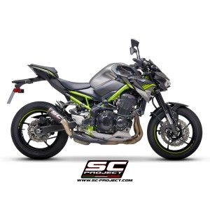 SC Project para KAWASAKI Z900 A2 (2020 - 2024) - Euro 5 - Escape CR-T carbono, con malla antipiedras