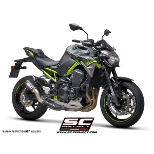 SC Project para KAWASAKI Z900 A2 (2020 - 2024) - Euro 5 - Escape CR-T carbono, con malla antipiedras (SIN protector carbono)