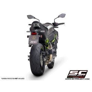 SC Project para KAWASAKI Z900 A2 (2020 - 2024) - Euro 5 - Escape CR-T carbono, con malla antipiedras (SIN protector carbono)