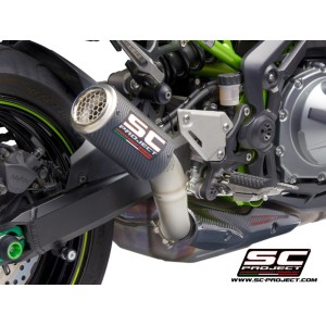 SC Project para KAWASAKI Z900 (2017 - 2019) - Euro 4 - Escape CR-T carbono, con malla antipiedras