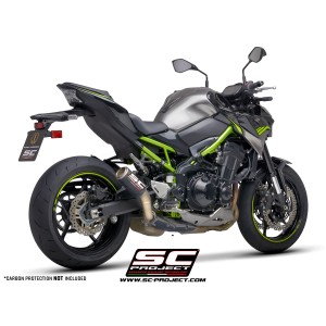 SC Project para KAWASAKI Z900 (2017 - 2019) - Euro 4 - Escape CR-T carbono, con malla antipiedras (SIN protector carbono)
