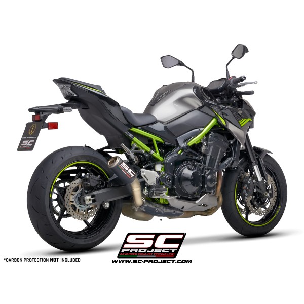 SC Project para KAWASAKI Z900 (2017 - 2019) - Euro 4 - Escape CR-T carbono, con malla antipiedras (SIN protector carbono)