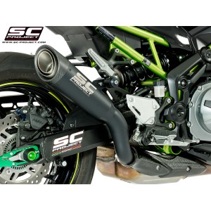 SC Project para KAWASAKI Z900 (2017 - 2019) - Euro 4 - Escape S1 titanio, negro mate